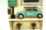 MNK Home Decorative Wall Box - Feature Volkswagen Theme & Picture Frame - Wall Mounted Key Holder - Instant Household Storage Organizer - Perfect Wall Decor for Hallway, Kitchen, Living Area & Office