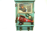 MNK Home Decorative Wall Box - Features Plane Theme & Picture Frame - Wall Mounted Key Holder - Instant Household Storage Organizer - Perfect Wall Decor for Hallway, Kitchen, Living Area & Office