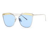 AEVOGUE Sunglasses Women Brand Designer Sun Glasses Vintage Twin Beam Copper Frame Square Shades