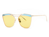 AEVOGUE Sunglasses Women Brand Designer Sun Glasses Vintage Twin Beam Copper Frame Square Shades