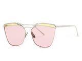 AEVOGUE Sunglasses Women Brand Designer Sun Glasses Vintage Twin Beam Copper Frame Square Shades