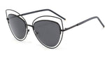Runbird Women Sunglasses Cat Eye Retro Mirror Sunglasses Hollow Heart Shape