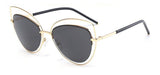 Runbird Women Sunglasses Cat Eye Retro Mirror Sunglasses Hollow Heart Shape