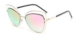 Runbird Women Sunglasses Cat Eye Retro Mirror Sunglasses Hollow Heart Shape