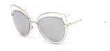 Runbird Women Sunglasses Cat Eye Retro Mirror Sunglasses Hollow Heart Shape