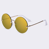 AOFLY Round Rimless Women Vintage Sun Glasses Women Brand Design Mirrored Lens UV400