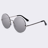 AOFLY Round Rimless Women Vintage Sun Glasses Women Brand Design Mirrored Lens UV400