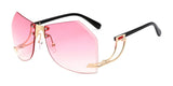Runbird  Unique Oversized Sunglasses Women Rimlesss Brand Designer