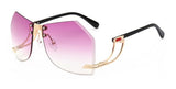 Runbird  Unique Oversized Sunglasses Women Rimlesss Brand Designer