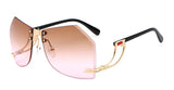 Runbird  Unique Oversized Sunglasses Women Rimlesss Brand Designer