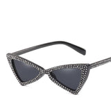 DANKEYISI Rinestone Cat Eye Sunglasses for Women Vintage Mirror UV400