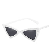 DANKEYISI Rinestone Cat Eye Sunglasses for Women Vintage Mirror UV400