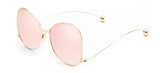 Rose Pink Mirror Round New Brand Designer Women Sunglasses