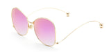 Rose Pink Mirror Round New Brand Designer Women Sunglasses