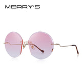 MERRY'S DESIGN Women Rimless Round Sunglasses Gradient Lens UV400 Protection S'6116