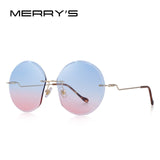 MERRY'S DESIGN Women Rimless Round Sunglasses Gradient Lens UV400 Protection S'6116