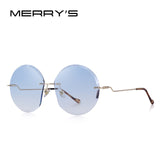 MERRY'S DESIGN Women Rimless Round Sunglasses Gradient Lens UV400 Protection S'6116