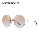 MERRY'S DESIGN Women Rimless Round Sunglasses Gradient Lens UV400 Protection S'6116