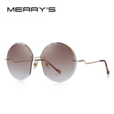 MERRY'S DESIGN Women Rimless Round Sunglasses Gradient Lens UV400 Protection S'6116