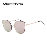 MERRY'S New Arrival Women Classic Brand Designer Cat Eye Sunglasses Rimless Metal Frame