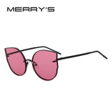 MERRY'S New Arrival Women Classic Brand Designer Cat Eye Sunglasses Rimless Metal Frame