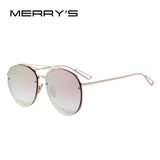 MERRY'S New Arrival Women Classic Brand Designer Rimless Sunglasses Twin Beam Metal Frame