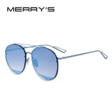 MERRY'S New Arrival Women Classic Brand Designer Rimless Sunglasses Twin Beam Metal Frame