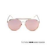 Evrfelan New Fashion pilot Sunglasses Women Oval HD Driving Sunglasses Pilot Glasses Metal Frame