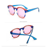 Harajuku Sunglasses Colorful Cat eye Sunglasses Women Vintage Style Flag Transparent Frame Red Pink Yellow Frame Glasses