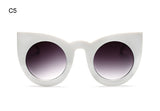 ROYAL GIRL Chunky Cat Eye Sunglasses Women Brand Designer Black White Big Frame Mirror