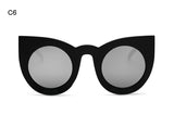 ROYAL GIRL Chunky Cat Eye Sunglasses Women Brand Designer Black White Big Frame Mirror