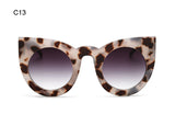 ROYAL GIRL Chunky Cat Eye Sunglasses Women Brand Designer Black White Big Frame Mirror
