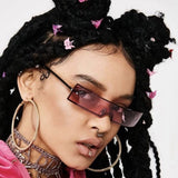 Smal Frame One Piece Sunglasses Women Brand Colorful Lens Square