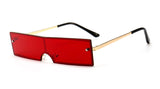 Smal Frame One Piece Sunglasses Women Brand Colorful Lens Square
