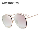 MERRY'S New Arrival Women Classic Brand Designer Rimless Sunglasses Twin Beam Metal Frame