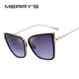 MERRY'S Fashion Women Sunglasses Cat Mirror Glasses Metal Cat Eye Sunglasses Women Brand Designer High Quality Square S'8222
